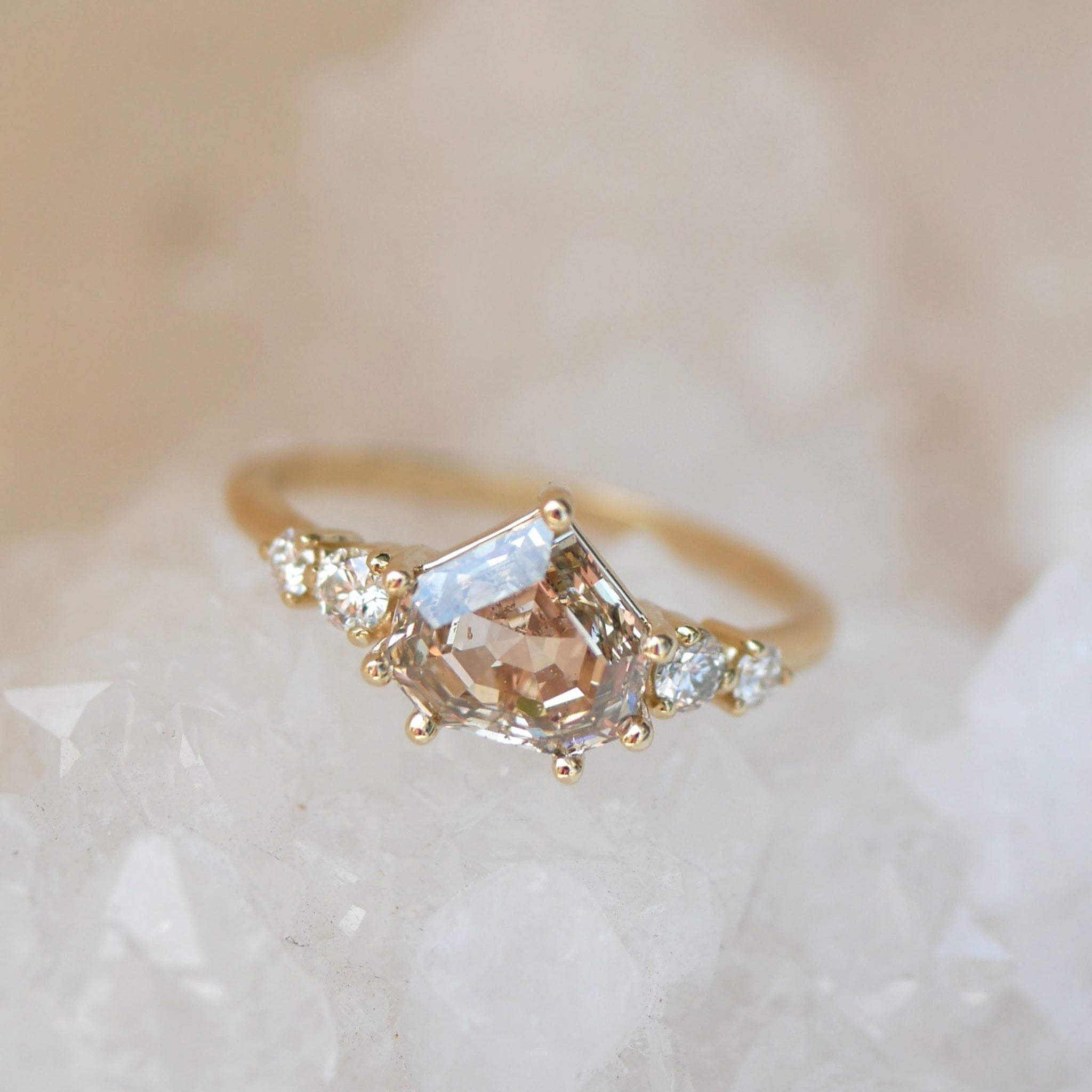 1.58ct Champagne Shield Step Cut <br><b>Emily Warden Designs</b> | Champagne Diamond Ring