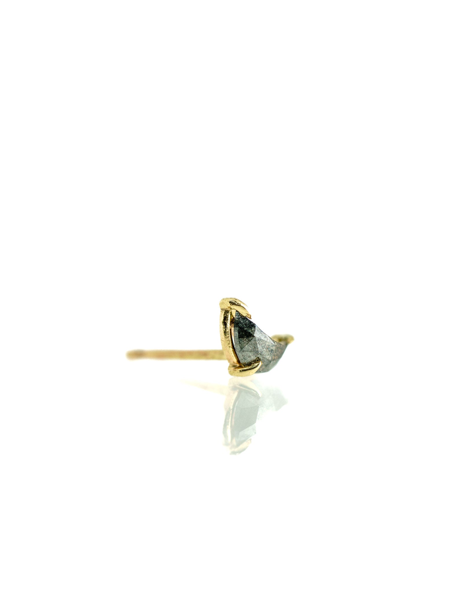 Dark Luna Stud with salt & pepper diamond