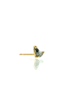 Dark Luna Stud with salt & pepper diamond