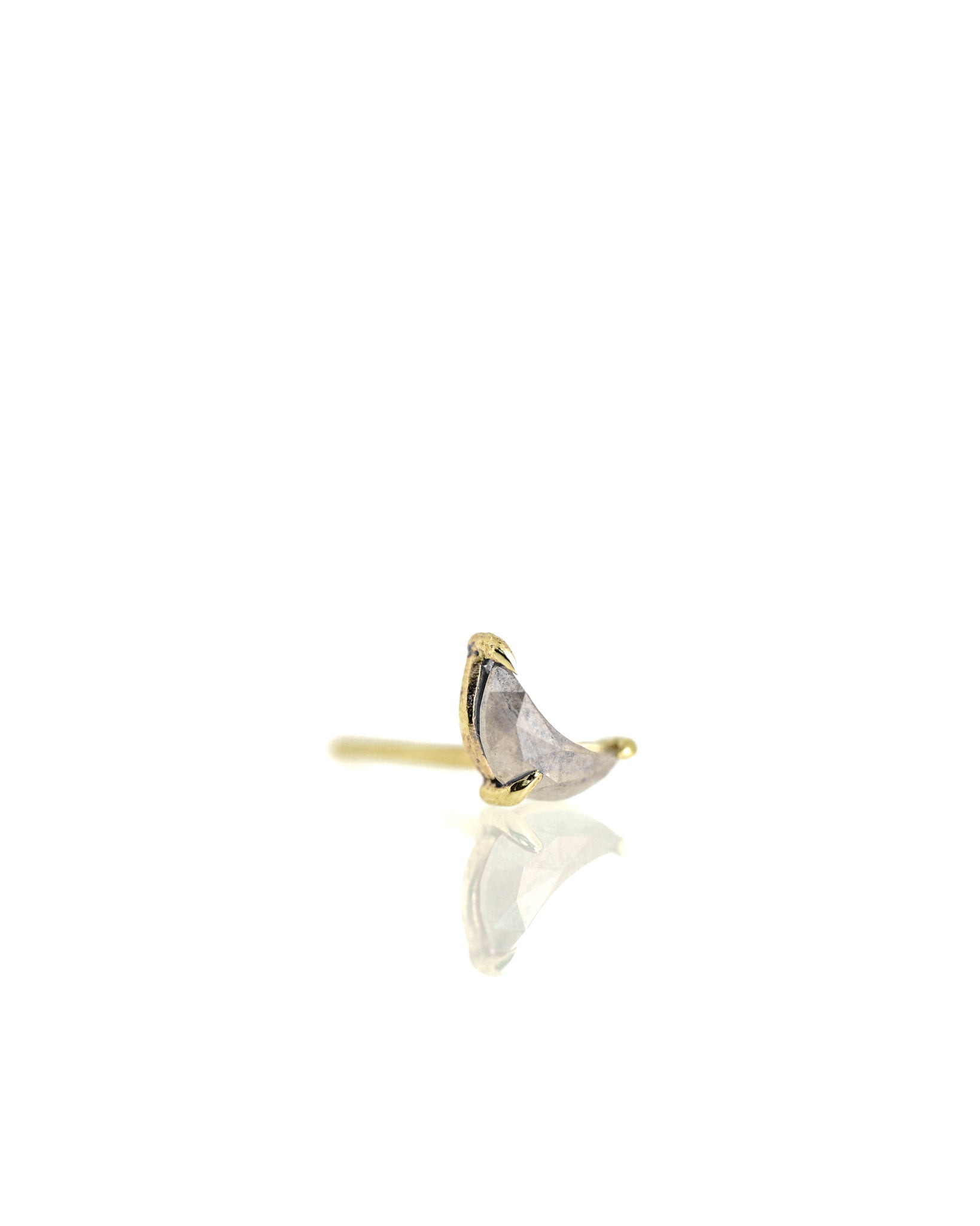 Light Luna Stud with salt & pepper diamond