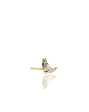 Light Luna Stud with salt & pepper diamond