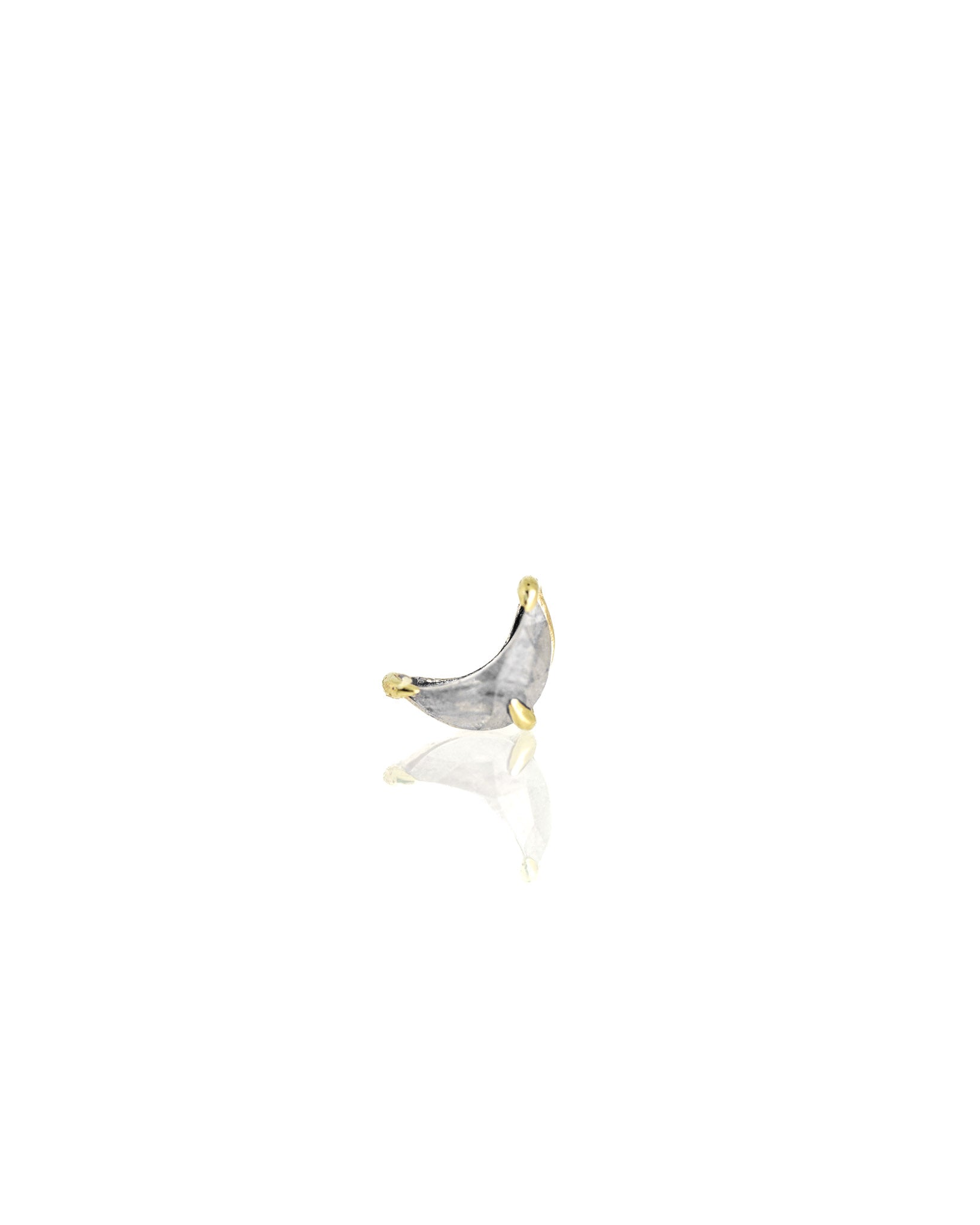 Light Luna Stud with salt & pepper diamond