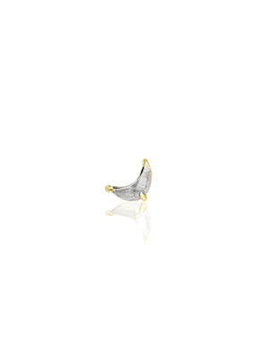 Light Luna Stud with salt & pepper diamond