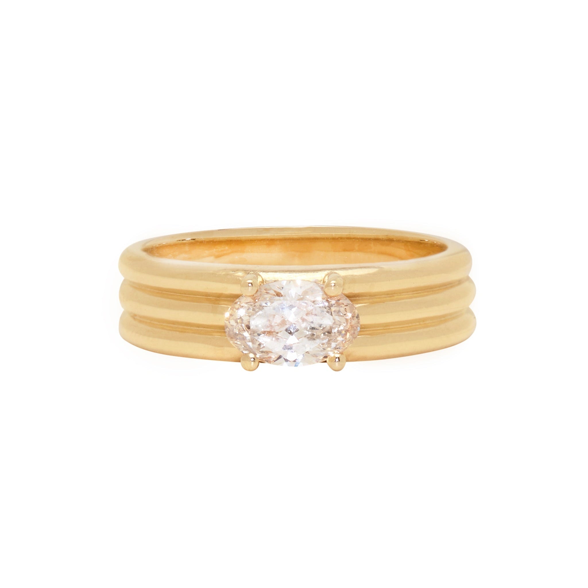 0.71ct Champagne Modern Antique Oval Brilliant <br><b>Emily Warden Designs</b> | Champagne Diamond Rhodes Band