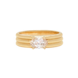 0.71ct Champagne Modern Antique Oval Brilliant <br><b>Emily Warden Designs</b> | Champagne Diamond Rhodes Band