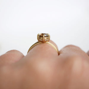 1.03ct Modern Antique Old European Cut <br><b> Emily Warden Designs </b>| Round Hidden Halo Ring