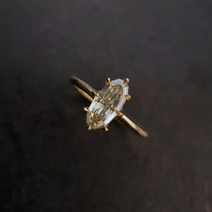 1.01ct Geo Oval Step Cut <br> <b>We Are Arrow </b>| Champagne Diamond Solitaire