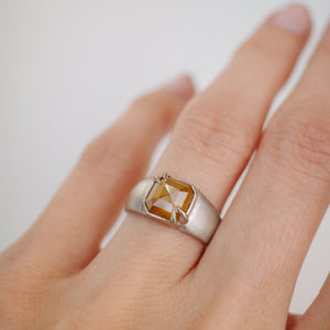 1.74ct Cut Corner Square Rosecut <br><b> We Are Arrow </b>| Honey Diamond Signet