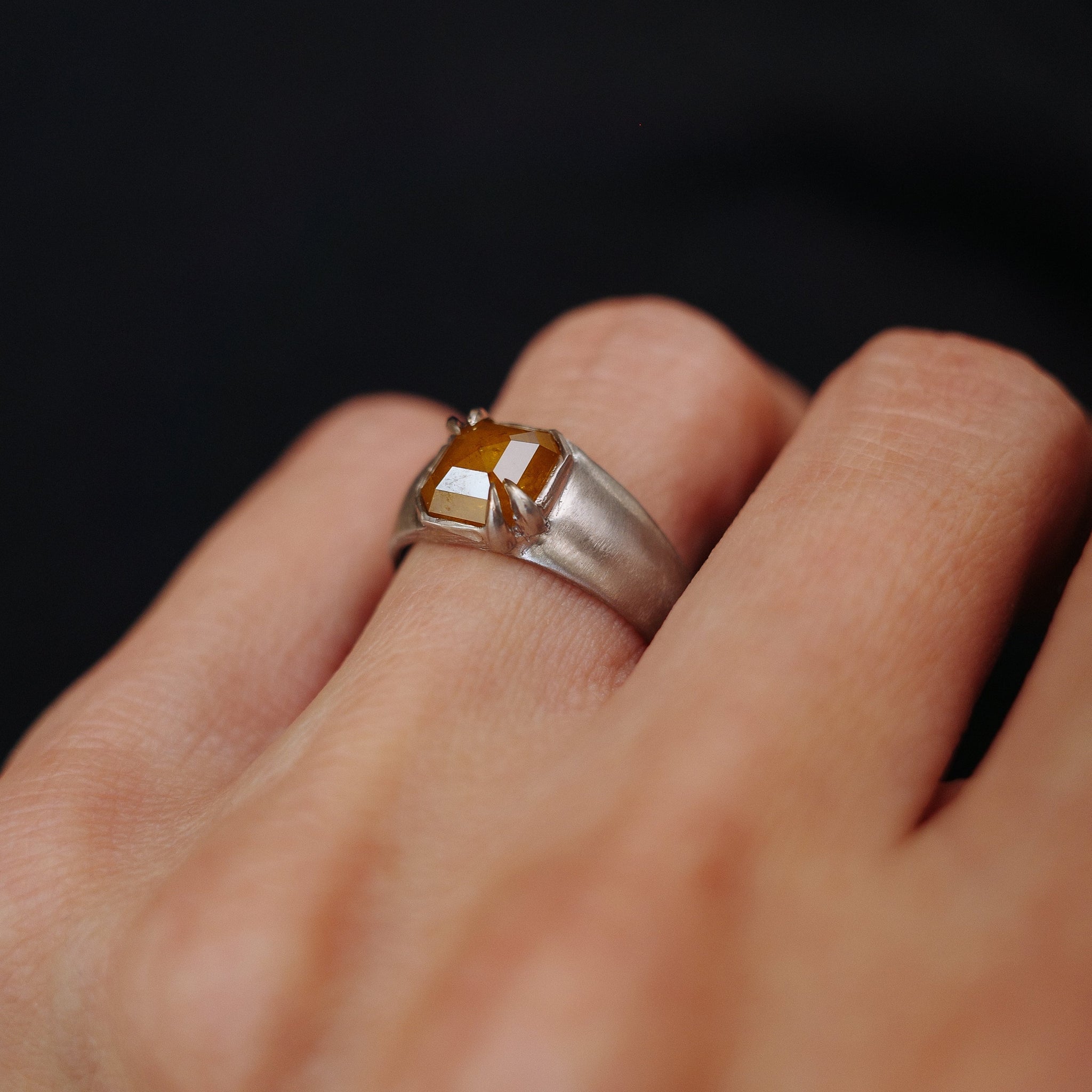 1.74ct Cut Corner Square Rosecut <br><b> We Are Arrow </b>| Honey Diamond Signet