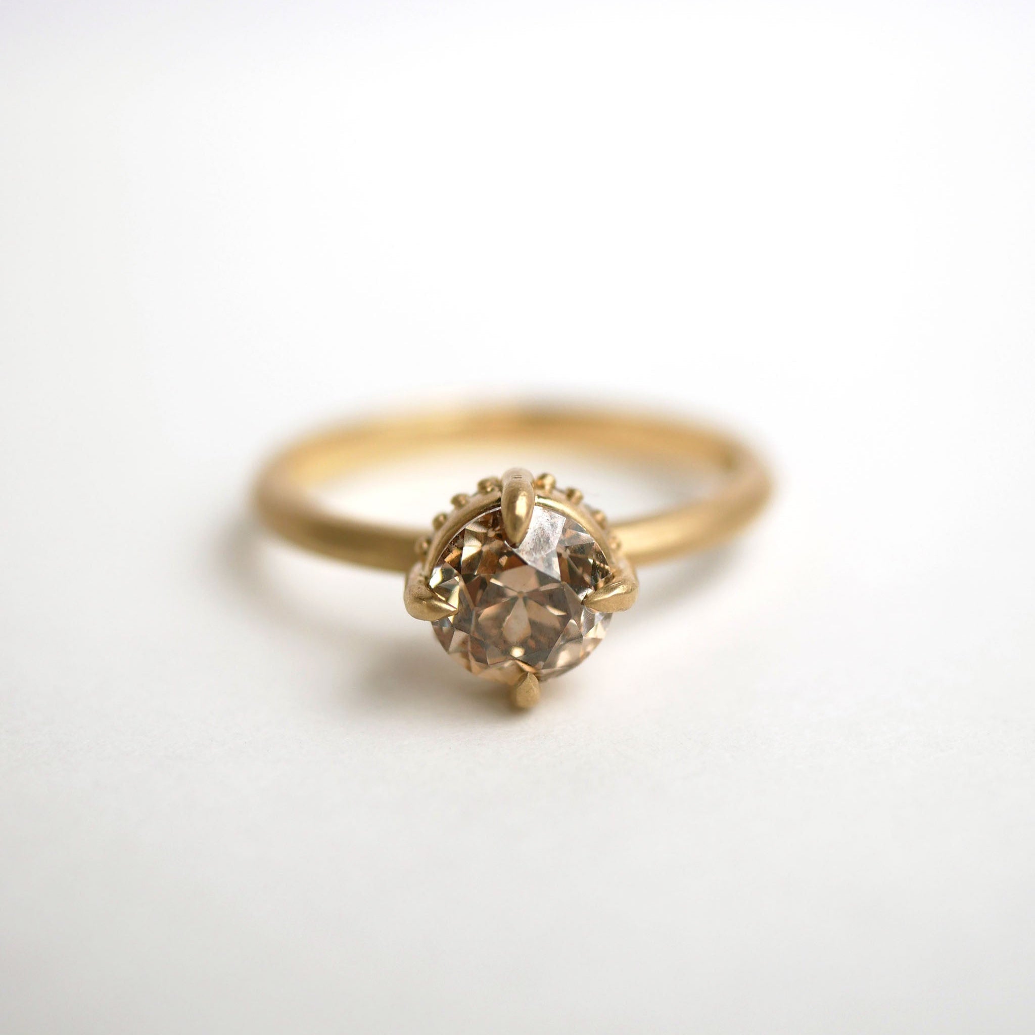 1.03ct Modern Antique Old European Cut <br><b> Emily Warden Designs </b>| Round Hidden Halo Ring