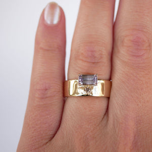 0.78ct Cut Corner Rectangle Step Cut Sapphire <br><b>Emily Warden Designs </b>| Lavender Sapphire Cigar Band