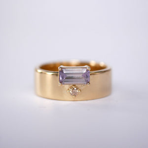 0.78ct Cut Corner Rectangle Step Cut Sapphire <br><b>Emily Warden Designs </b>| Lavender Sapphire Cigar Band