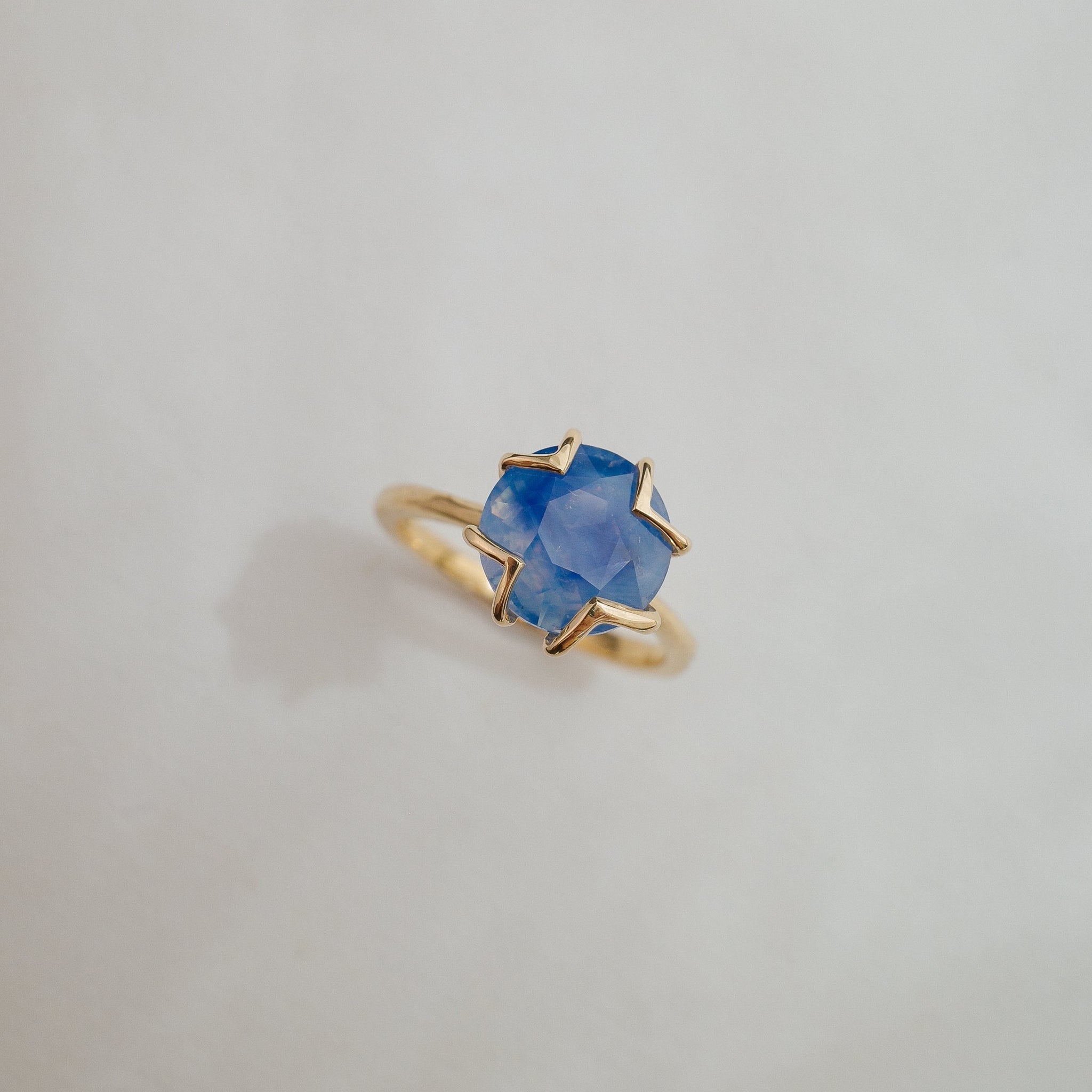3.55ct Round Brilliant Sapphire <br> <b>We Are Arrow </b>| Sapphire Lotus Ring