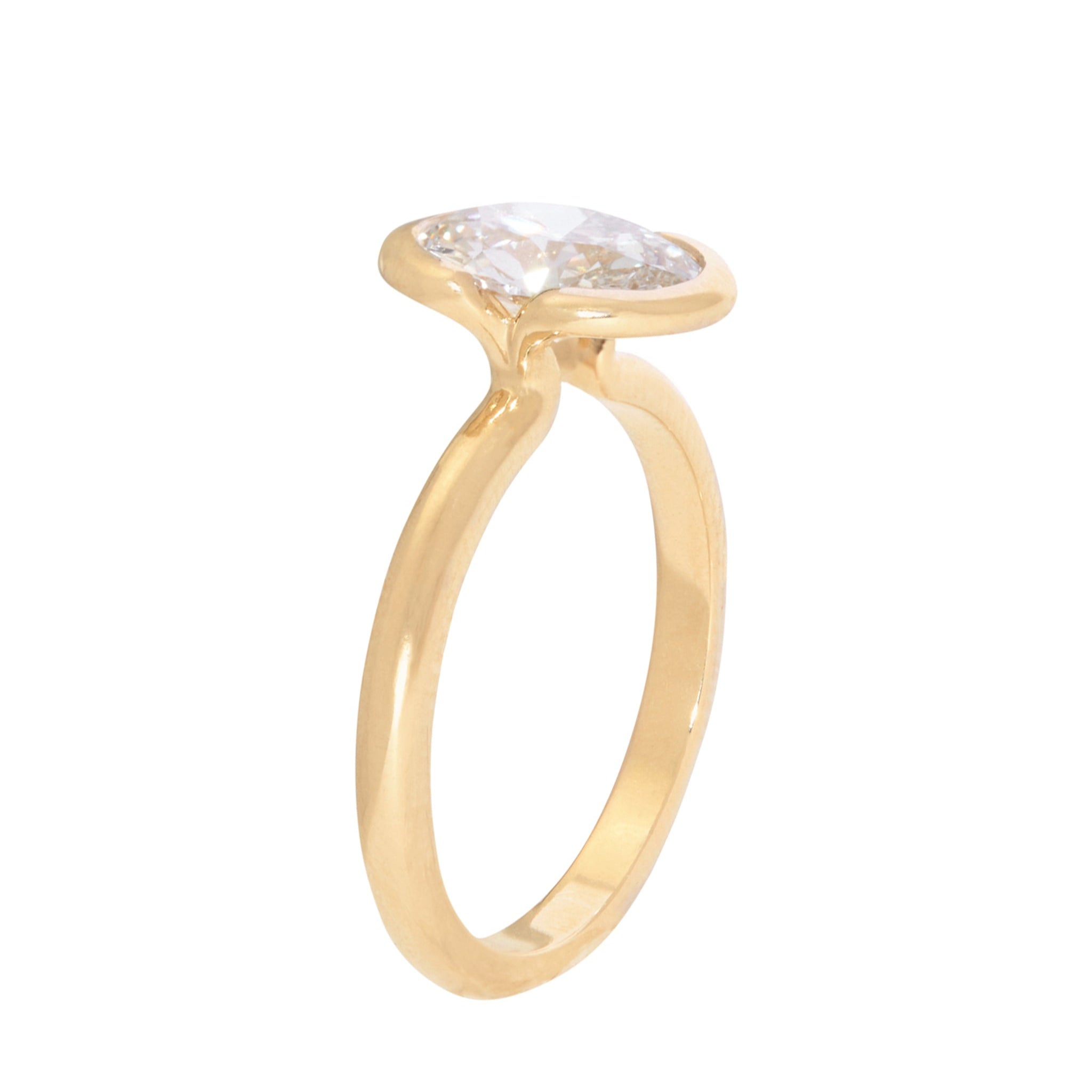 1.30ct Oval Brilliant <br><b> Emily Warden Designs </b>| Partial Bezel Ring