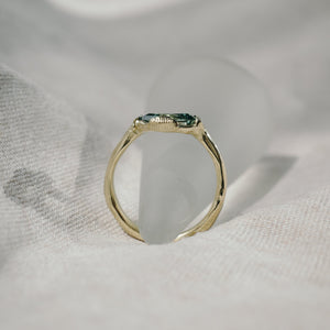 1.63ct Hexagon Portrait Cut Sapphire <br> <b>We Are Arrow </b>| Green Portrait Cut Sapphire Ring