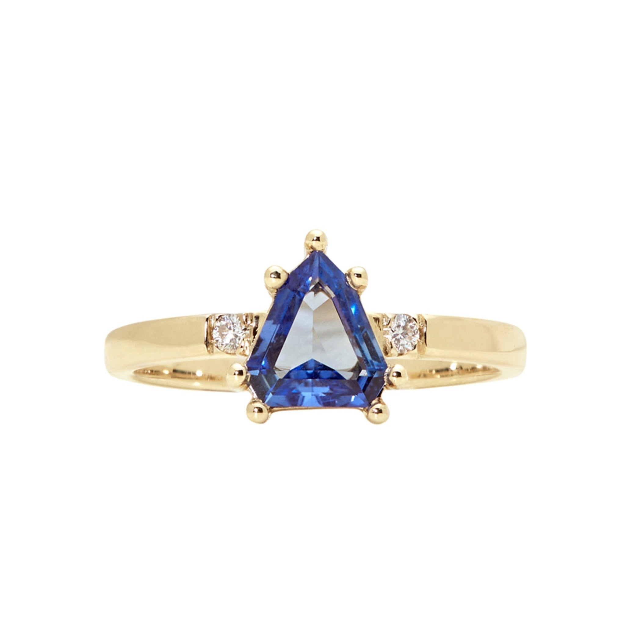 0.82ct Shield Step Cut Sapphire <br><b> Emily Warden Designs </b> Shield Sapphire Ring