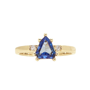 0.82ct Shield Step Cut Sapphire <br><b> Emily Warden Designs </b> Shield Sapphire Ring