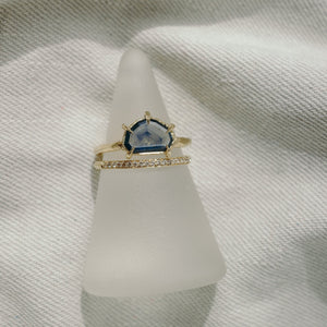 1.06ct Geometric Portrait Cut Sapphire <br><b> We Are Arrow </b>| Blue Nonagon Sapphire Ring