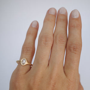 0.32ct Oval Rosecut <br> <b>We Are Arrow </b>| North/South Rosecut Diamond Signet