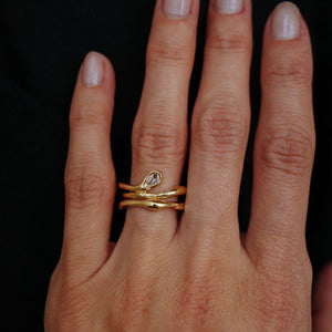 0.06ct Pear Rosecut 🇨🇦 <br> <b>We Are Arrow </b>| Diamond Drip Ring