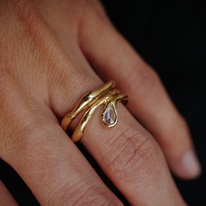 0.06ct Pear Rosecut 🇨🇦 <br> <b>We Are Arrow </b>| Diamond Drip Ring