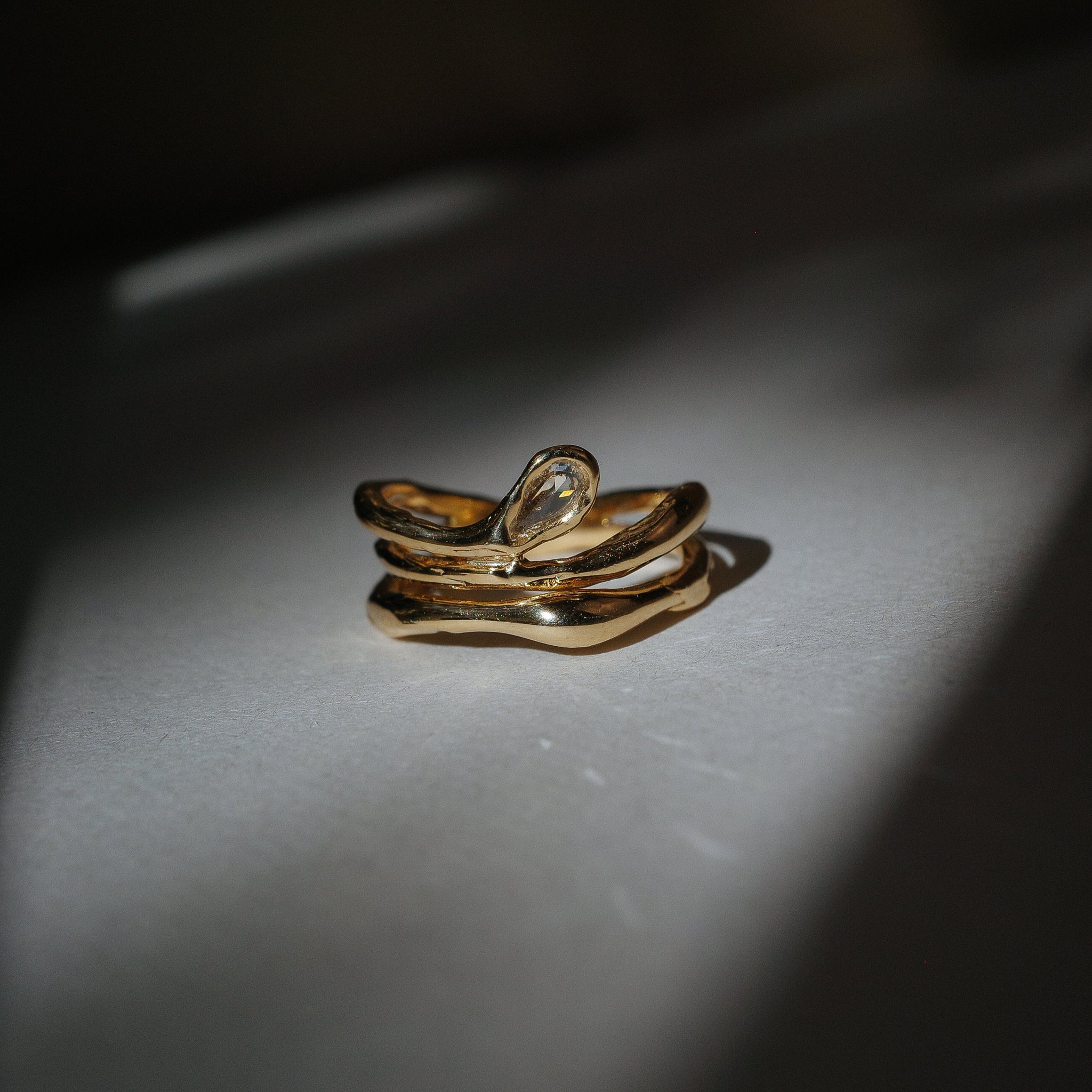 0.06ct Pear Rosecut 🇨🇦 <br> <b>We Are Arrow </b>| Diamond Drip Ring