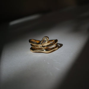 0.06ct Pear Rosecut 🇨🇦 <br> <b>We Are Arrow </b>| Diamond Drip Ring