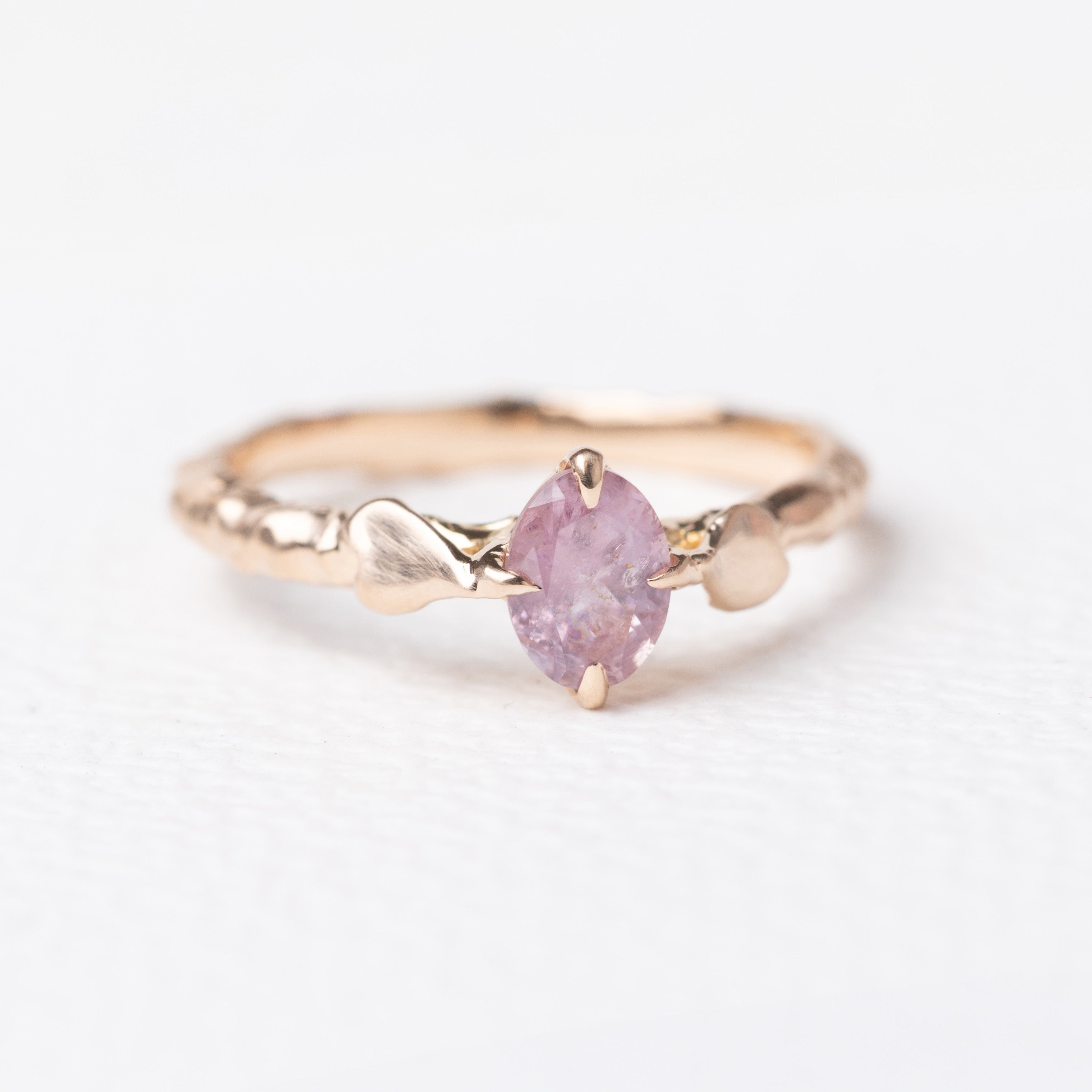 0.63ct Oval Brilliant Saphire </b><b> Ileava Jewelry </b> | Three Sakura Petals Ring