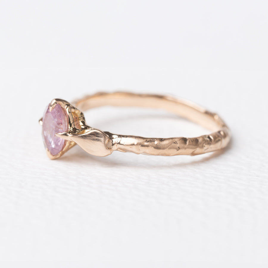 0.63ct Oval Brilliant Saphire </b><b> Ileava Jewelry </b> | Three Sakura Petals Ring