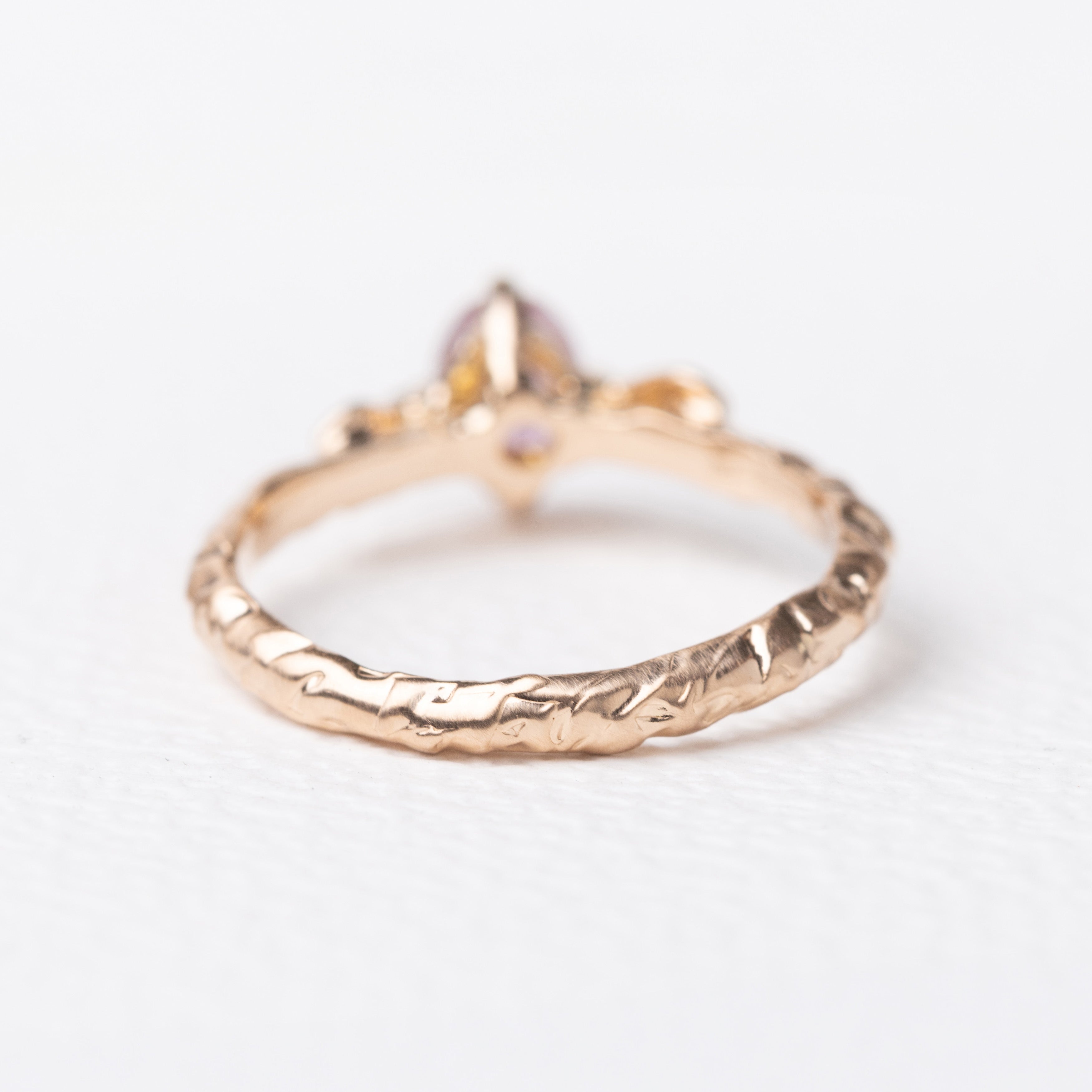 0.63ct Oval Brilliant Saphire </b><b> Ileava Jewelry </b> | Three Sakura Petals Ring