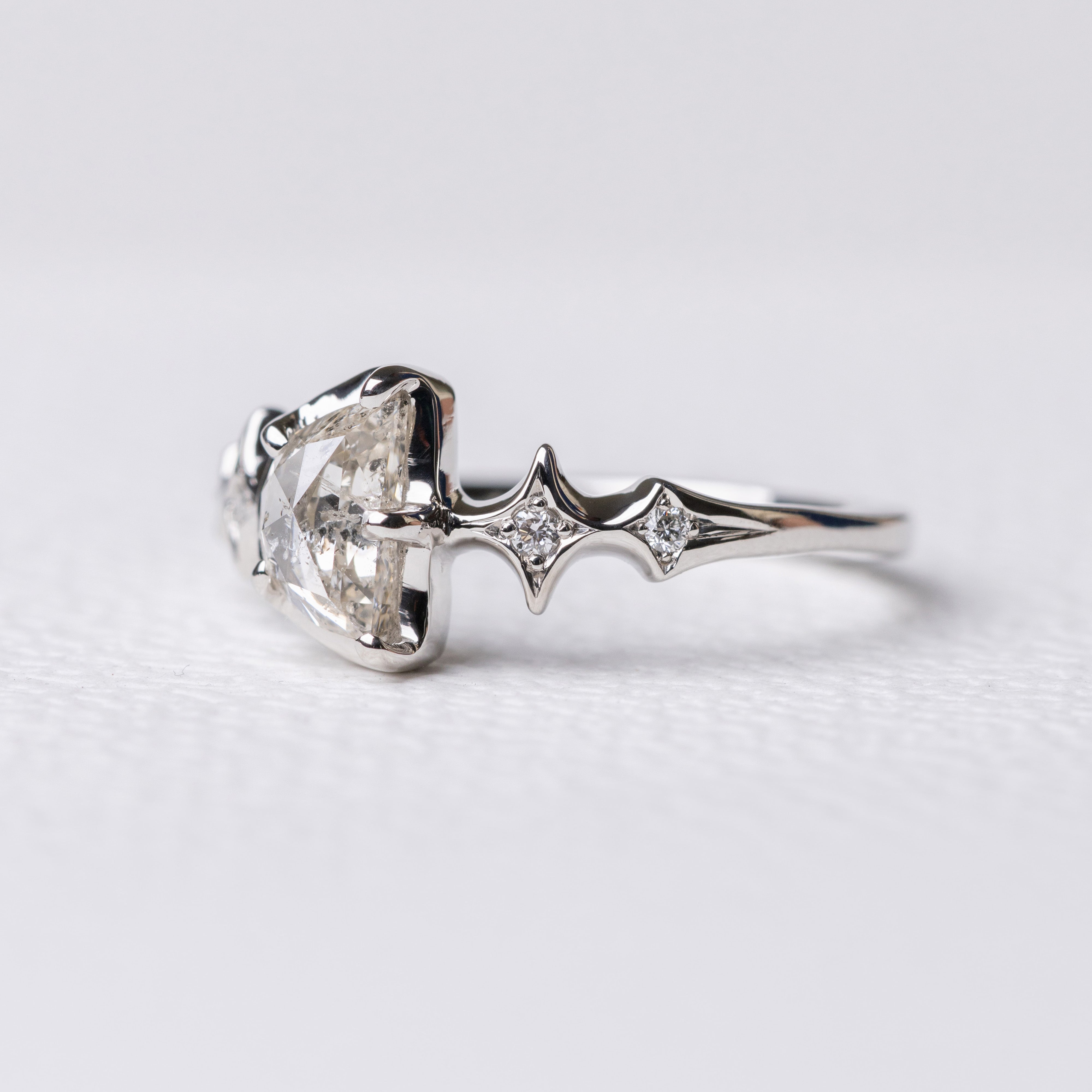 1.00ct Half Moon Rosecut </b><b> Ileava Jewelry </b> | Sylvie Platinum Ring