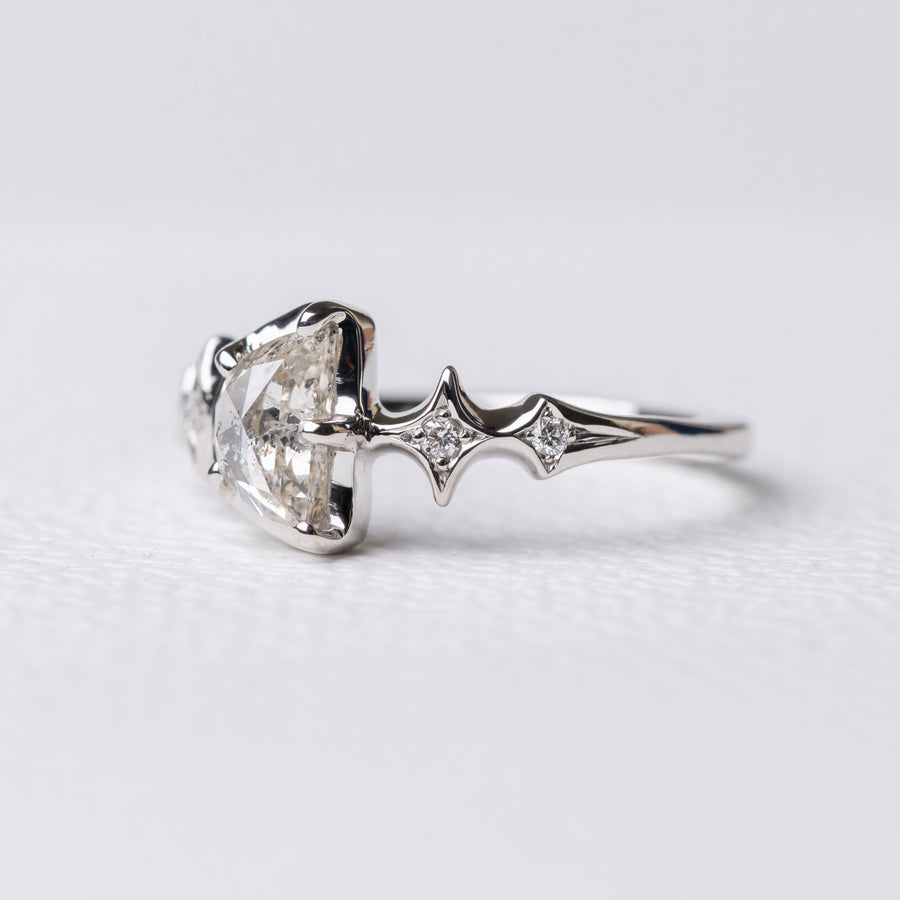 1.00ct Half Moon Rosecut </b><b> Ileava Jewelry </b> | Sylvie Platinum Ring
