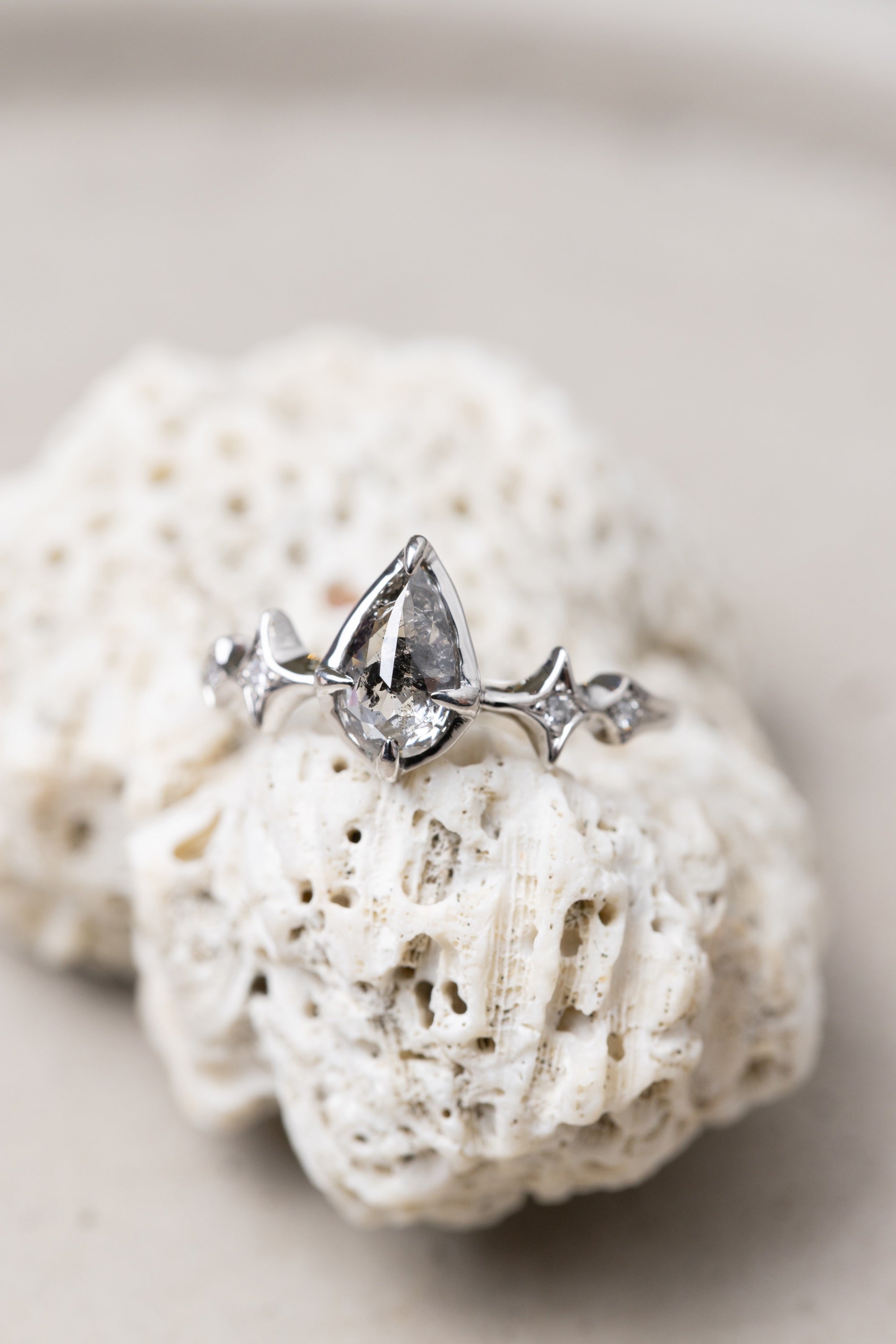 0.97ct Pear Rosecut </b> Ileava Jewelry </b> | Sylvie Ring