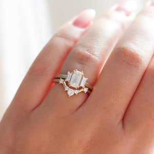 1.00ct Cut Corner Rectangle Step Cut <br><b> Yuliya Chorna Jewellery </b>| Trilogy Diamond Ring