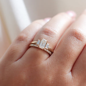 1.00ct Cut Corner Rectangle Step Cut <br><b> Yuliya Chorna Jewellery </b>| Trilogy Diamond Ring