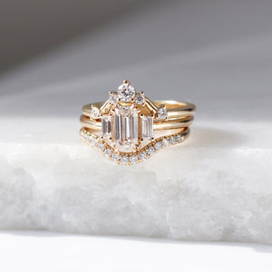 1.00ct Cut Corner Rectangle Step Cut <br><b> Yuliya Chorna Jewellery </b>| Trilogy Diamond Ring