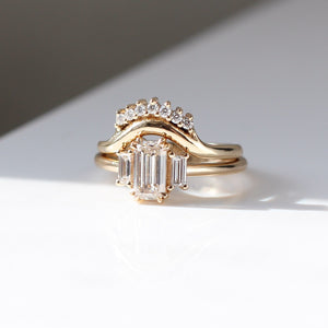 1.00ct Cut Corner Rectangle Step Cut <br><b> Yuliya Chorna Jewellery </b>| Trilogy Diamond Ring