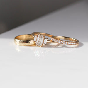 1.00ct Cut Corner Rectangle Step Cut <br><b> Yuliya Chorna Jewellery </b>| Trilogy Diamond Ring