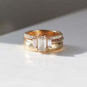 1.00ct Cut Corner Rectangle Step Cut <br><b> Yuliya Chorna Jewellery </b>| Trilogy Diamond Ring
