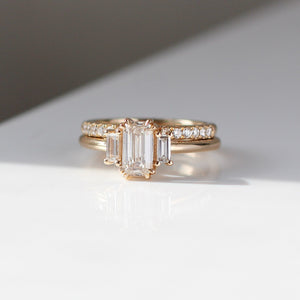 1.00ct Cut Corner Rectangle Step Cut <br><b> Yuliya Chorna Jewellery </b>| Trilogy Diamond Ring