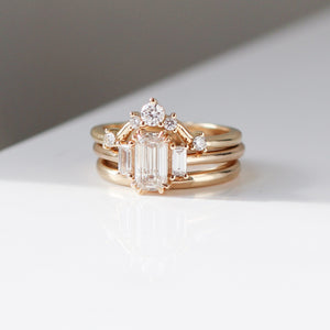 1.00ct Cut Corner Rectangle Step Cut <br><b> Yuliya Chorna Jewellery </b>| Trilogy Diamond Ring
