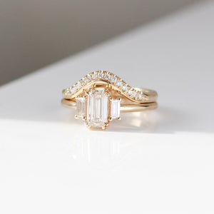 1.00ct Cut Corner Rectangle Step Cut <br><b> Yuliya Chorna Jewellery </b>| Trilogy Diamond Ring