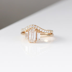 1.00ct Cut Corner Rectangle Step Cut <br><b> Yuliya Chorna Jewellery </b>| Trilogy Diamond Ring