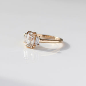 1.00ct Cut Corner Rectangle Step Cut <br><b> Yuliya Chorna Jewellery </b>| Trilogy Diamond Ring