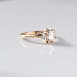 1.00ct Cut Corner Rectangle Step Cut <br><b> Yuliya Chorna Jewellery </b>| Trilogy Diamond Ring