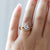 Oval Salt and Pepper Diamond Ring stack on hand 