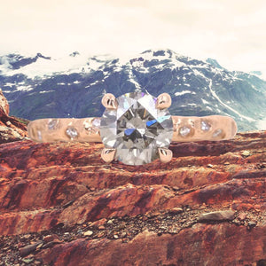 1.31ct Fancy Grey Round Brilliant <br><b> Anueva Jewelry </b>| Evergreen 4-Prong and Scattered Diamond Solitaire