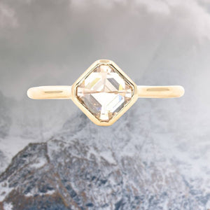 1.33ct Cut Corner Square Step Cut <br><b> Anueva Jewelry </b>| Inverted Asscher Contemporary Bezel Ring