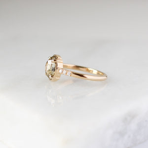  Oval Champagne Salt & Pepper Diamond Ring side view