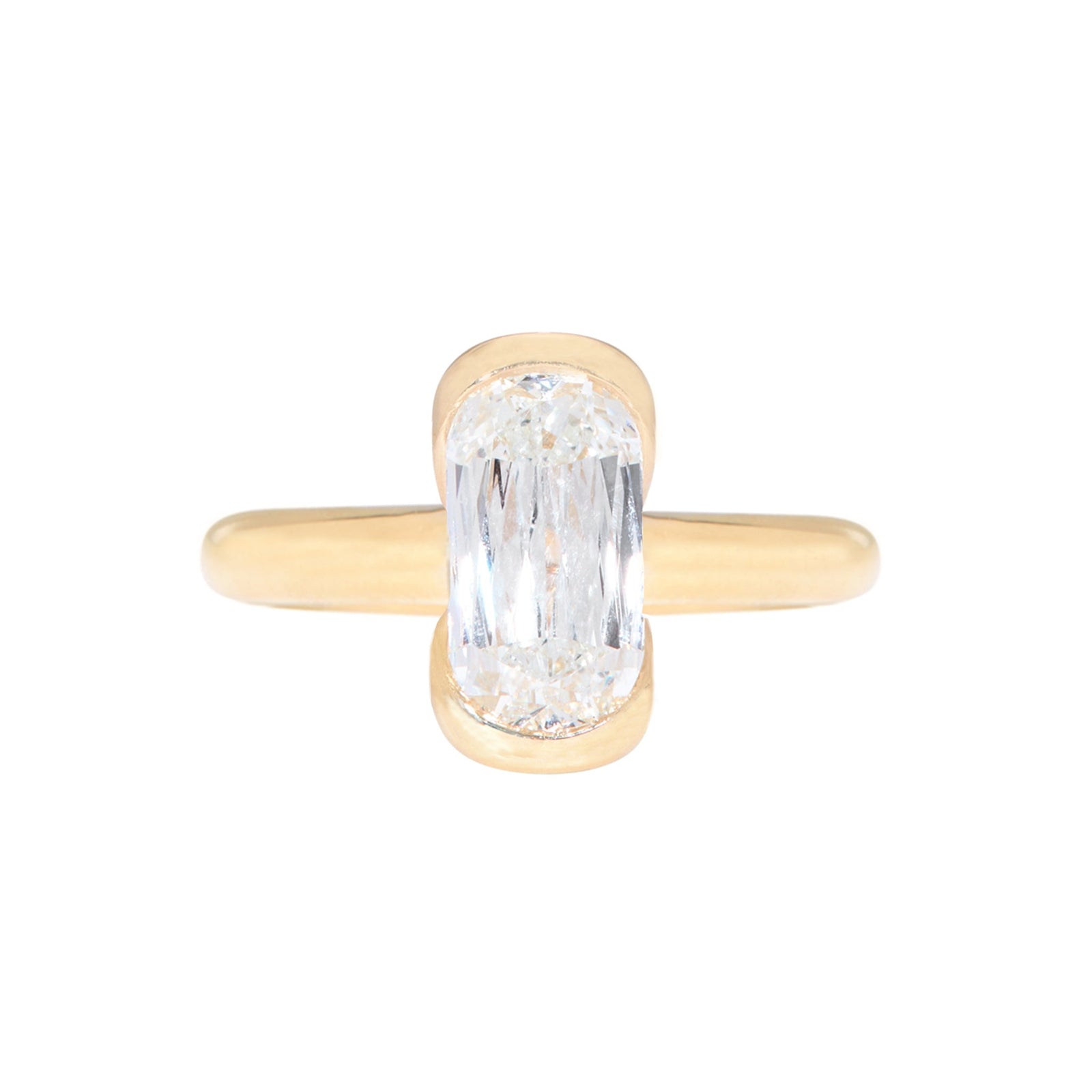 1.71ct Cushion Brilliant <br><b> Emily Warden Designs </b>| Elongated Cushion Partial Bezel Ring